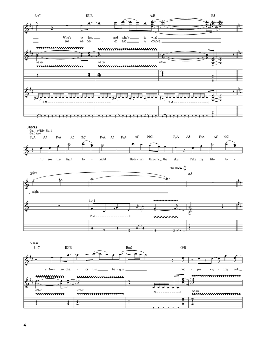 I'll See The Light Tonight Electric Guitar scores gallery preview page 4
