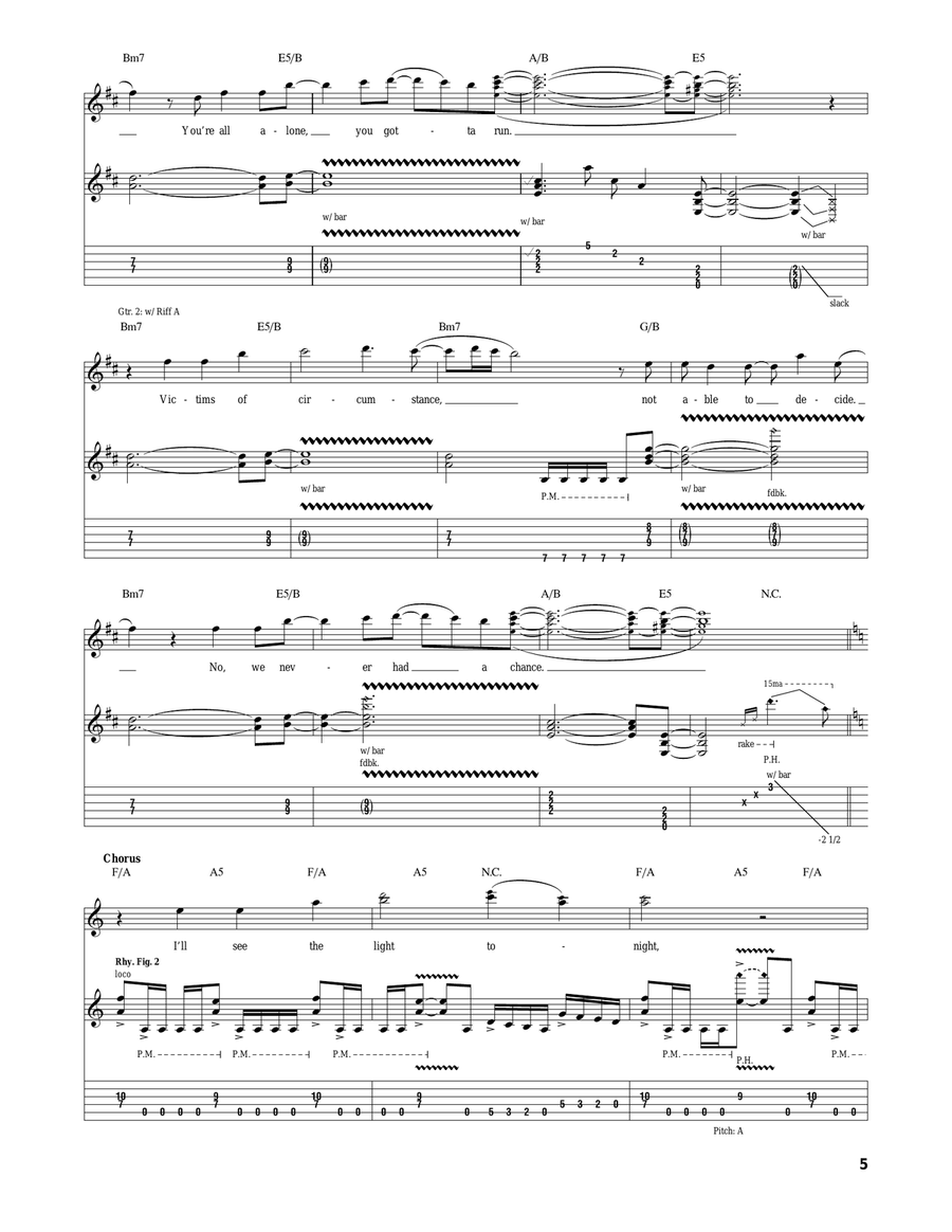 I'll See The Light Tonight Electric Guitar scores gallery preview page 5