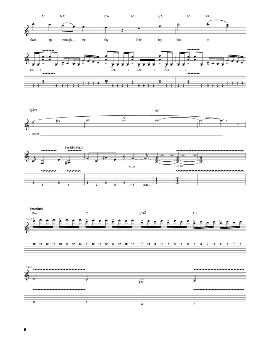I'll See The Light Tonight Electric Guitar scores gallery preview page 6