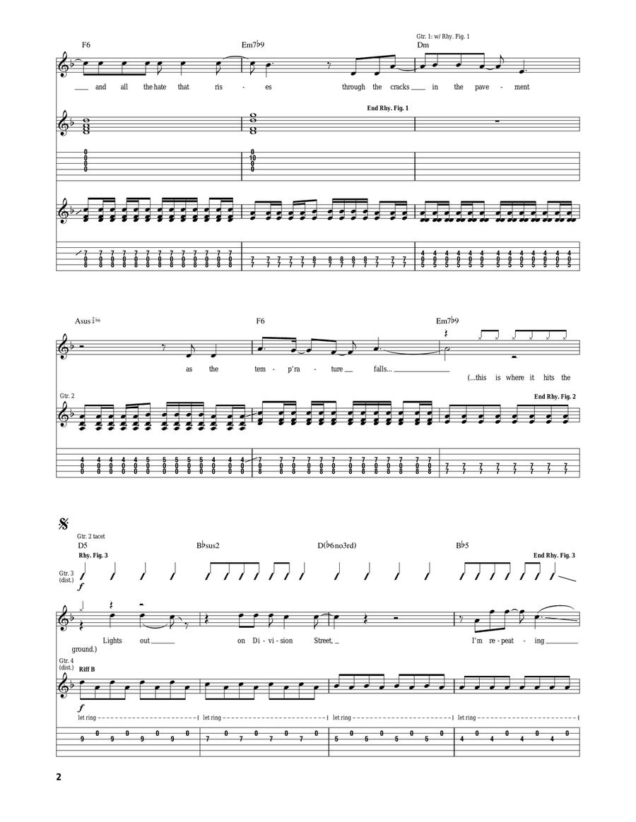 Division St. Division St. Guitar Tablature scores gallery preview page 2