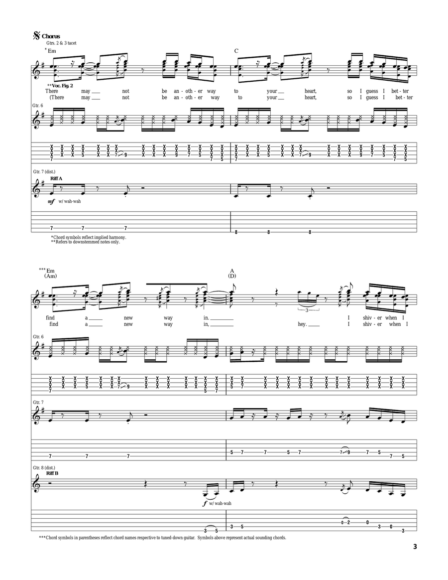 Shiver Shiver Guitar Tablature scores gallery preview page 3