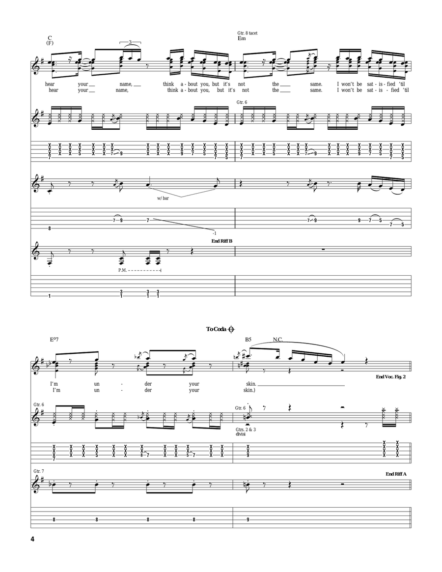 Shiver Shiver Guitar Tablature scores gallery preview page 4