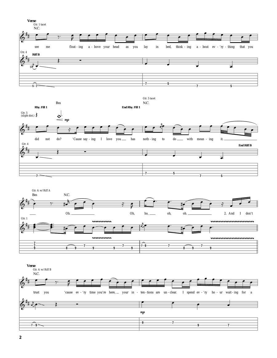 Through With You Through With You Guitar Tablature scores gallery preview page 2