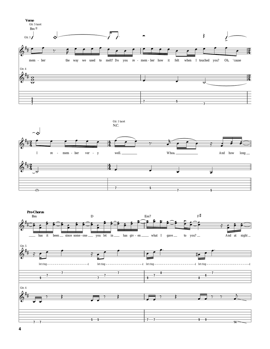Through With You Through With You Guitar Tablature scores gallery preview page 4