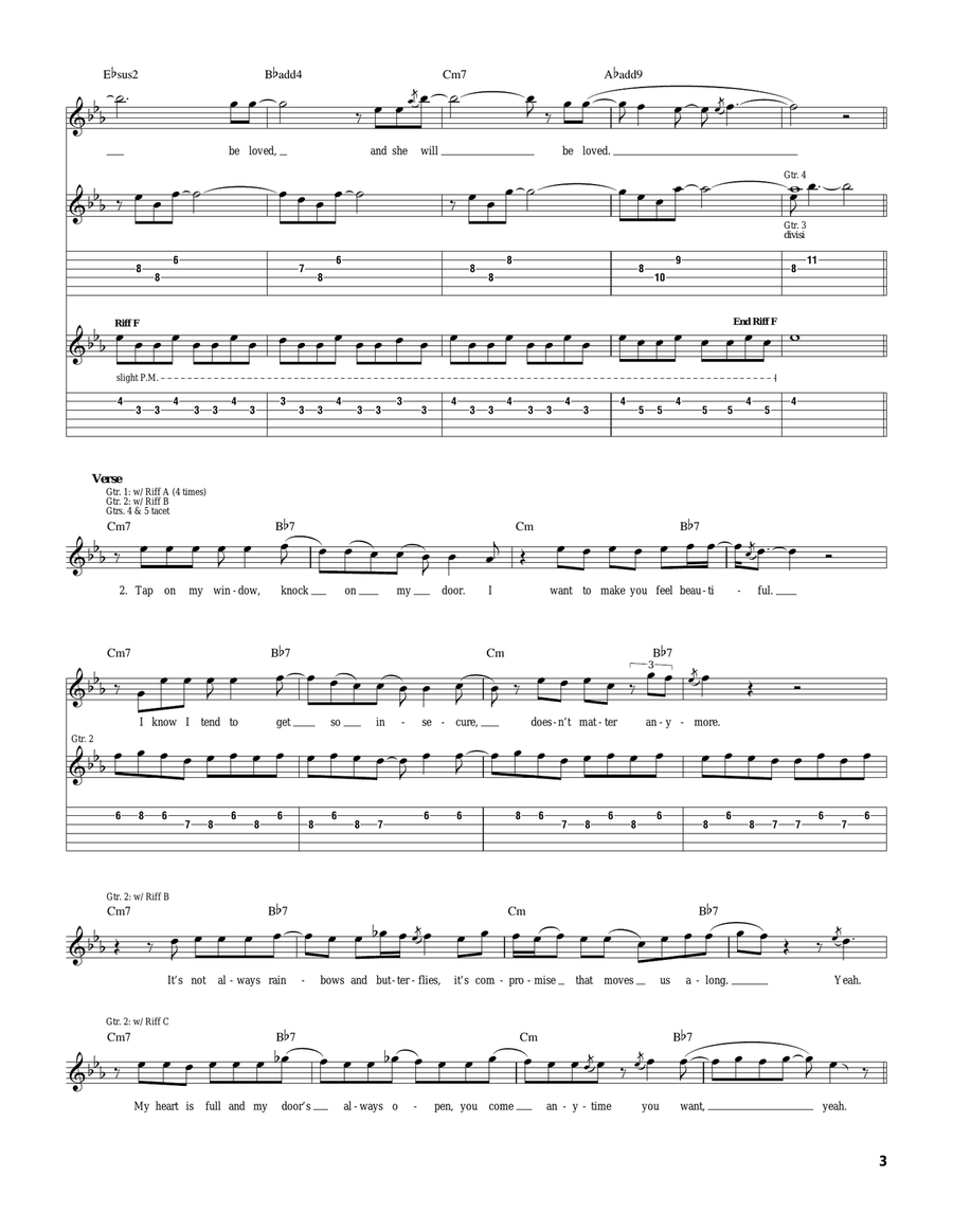 She Will Be Loved She Will Be Loved Guitar Tablature scores gallery preview page 3