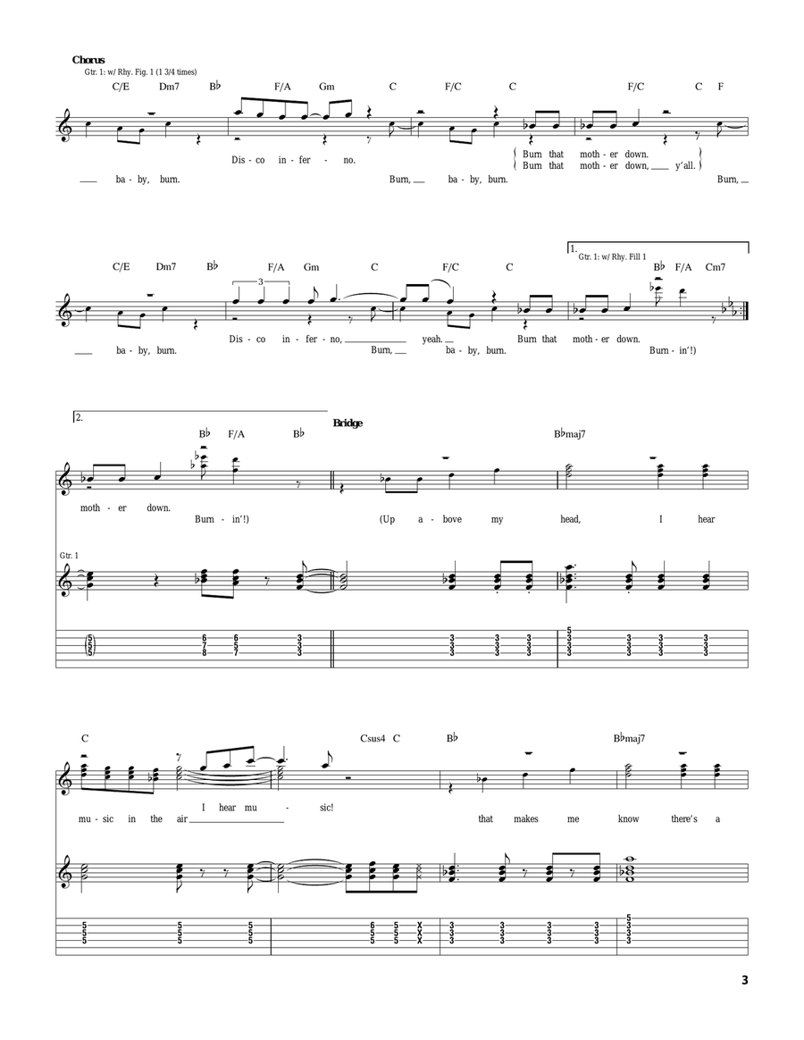 Disco Inferno Acoustic Guitar scores gallery preview page 3