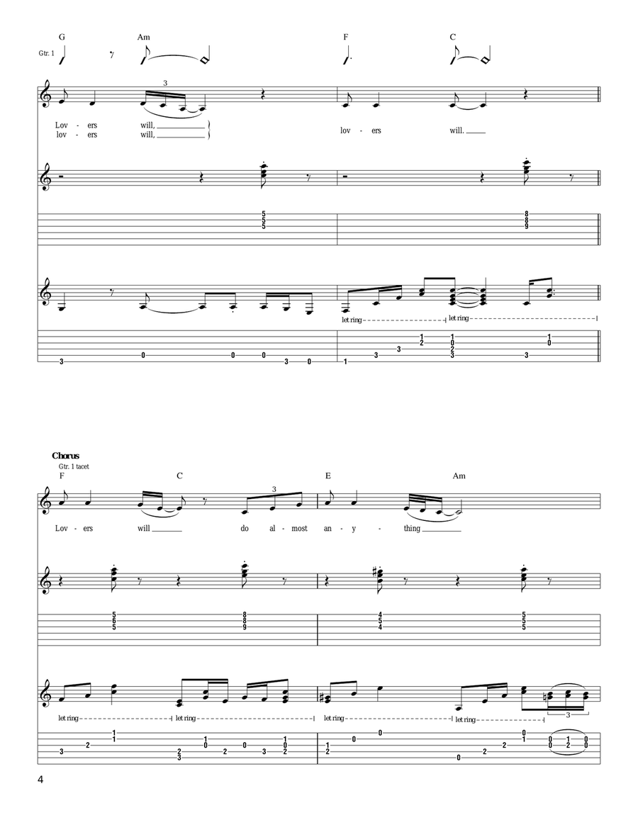 Lover's Will Lover's Will Electric Guitar scores gallery preview page 4