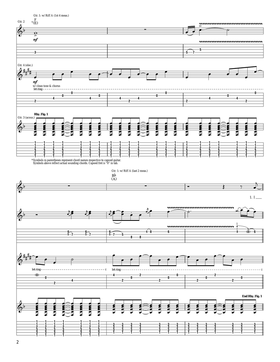 Not The Only One Electric Guitar scores gallery preview page 2