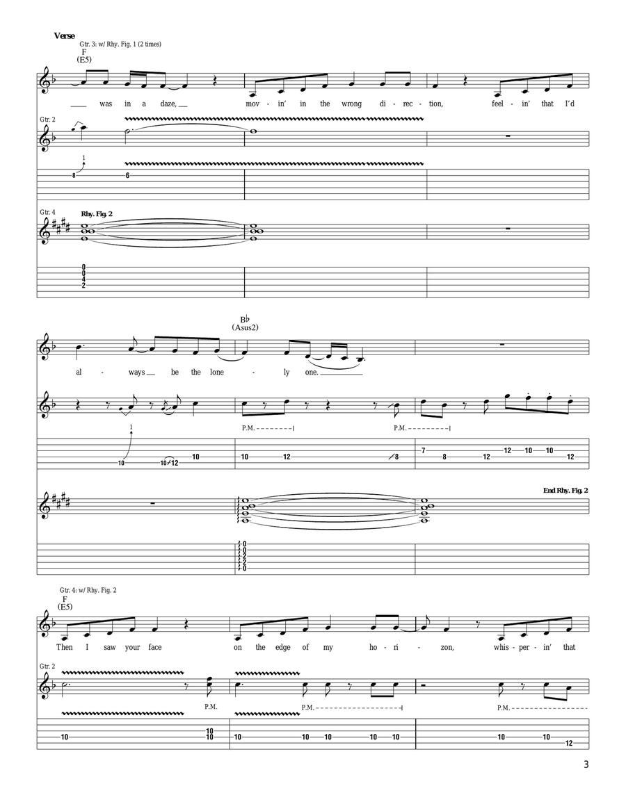 Not The Only One Electric Guitar scores gallery preview page 3