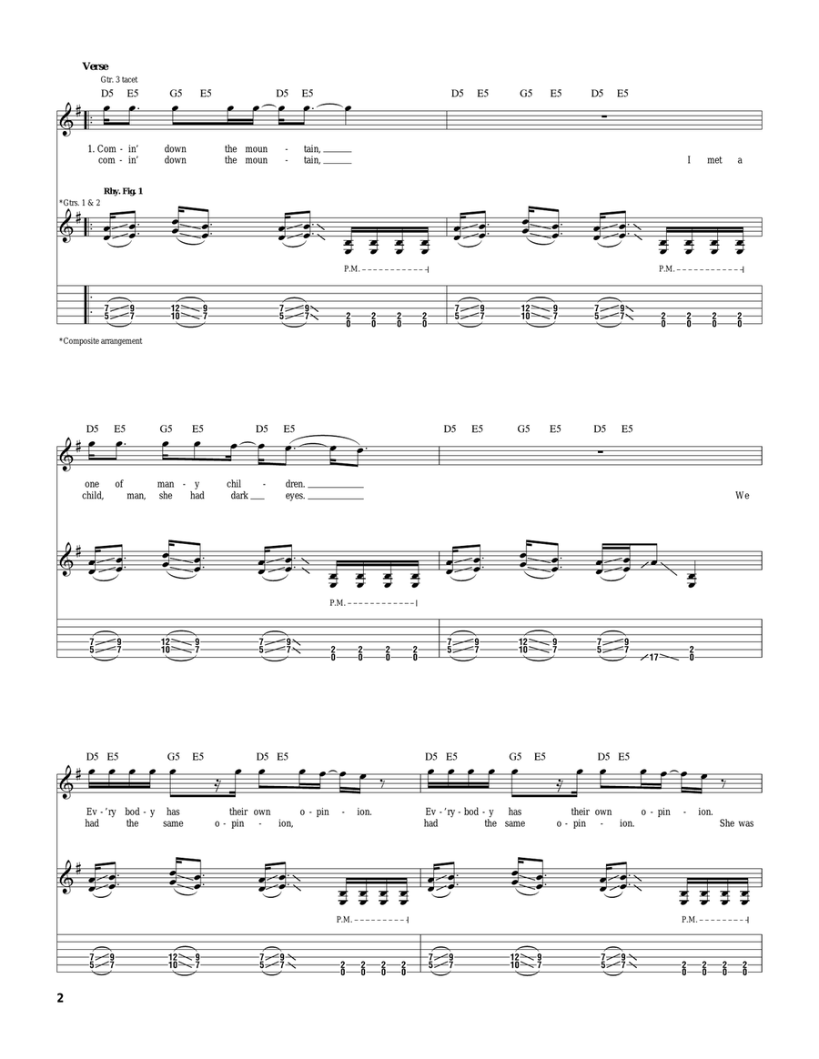 Mountain Song Mountain Song Acoustic Guitar scores gallery preview page 2
