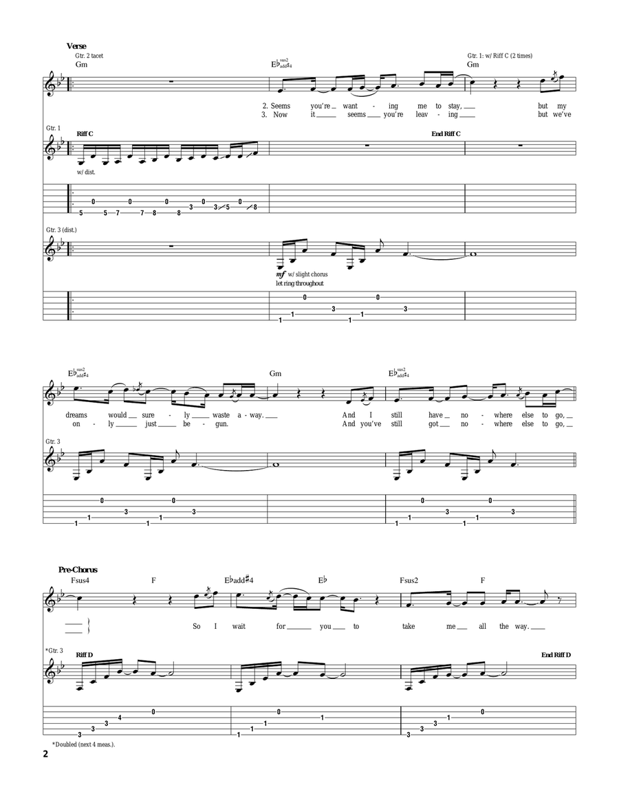 Take Me Under Take Me Under Guitar Tablature scores gallery preview page 2