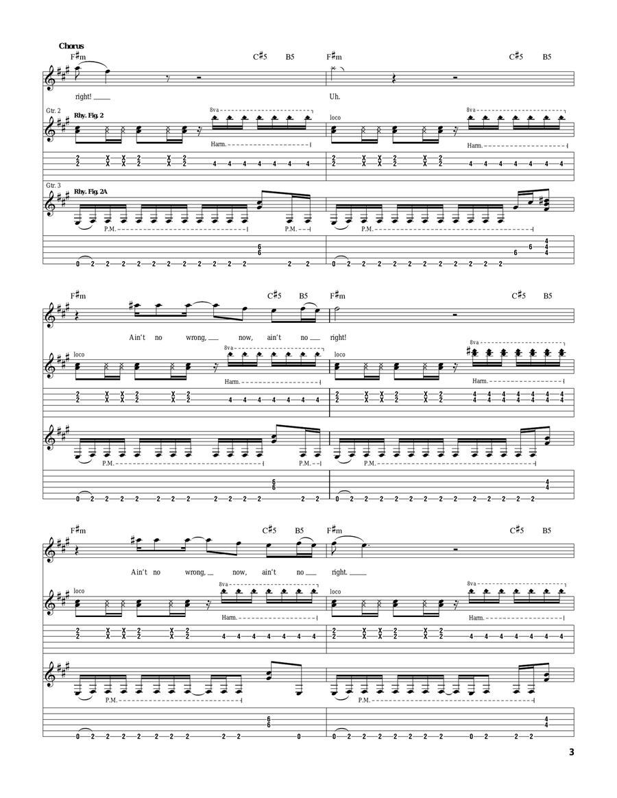 Ain't No Right Ain't No Right Electric Guitar scores gallery preview page 3