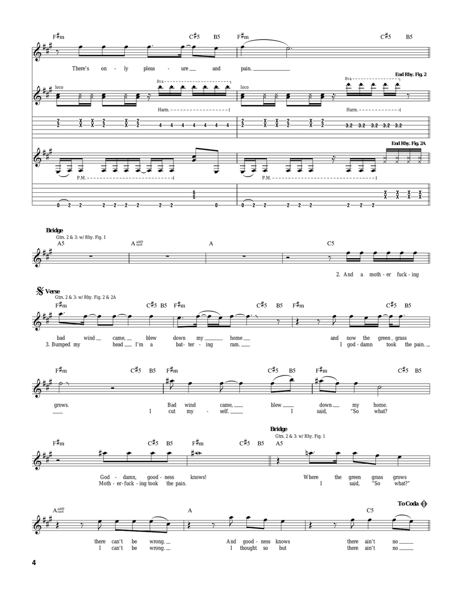 Ain't No Right Ain't No Right Electric Guitar scores gallery preview page 4
