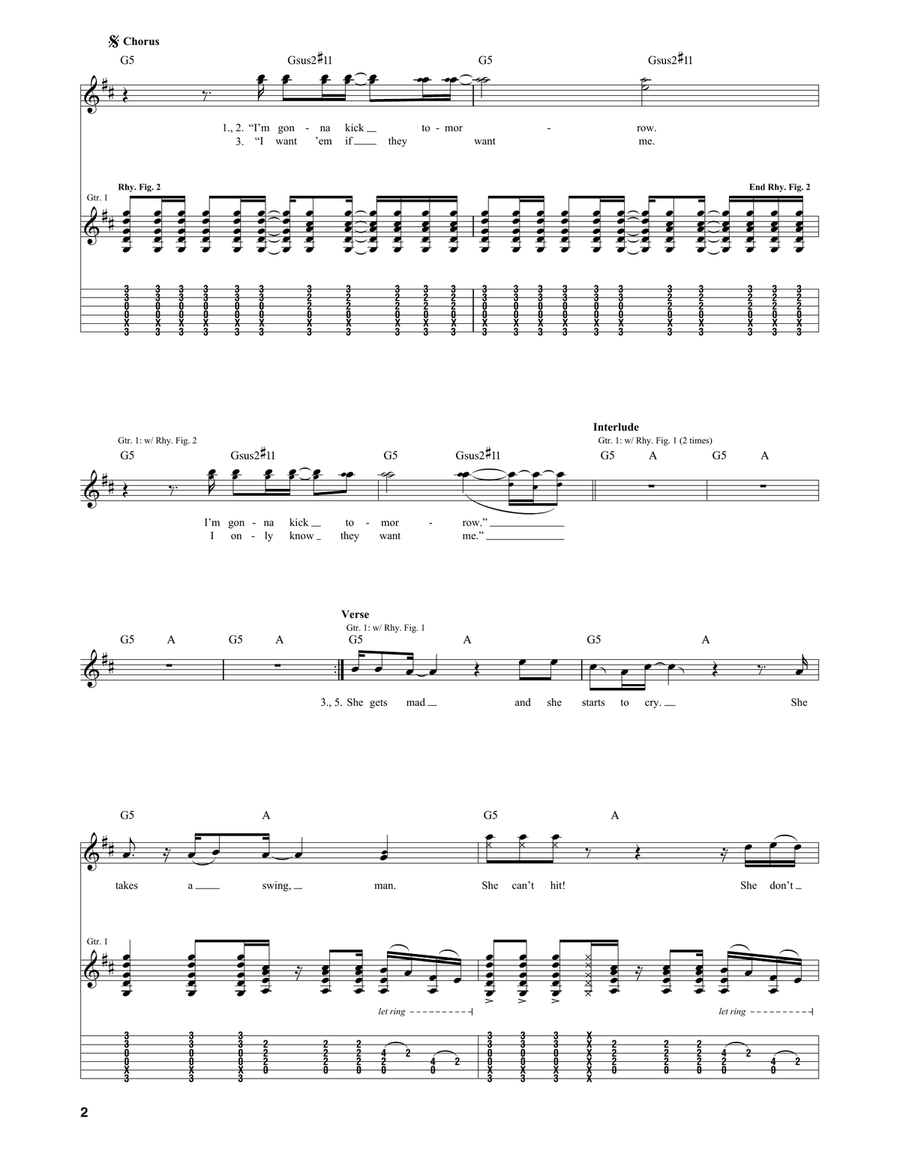 Jane Says Jane Says Guitar Tablature scores gallery preview page 2