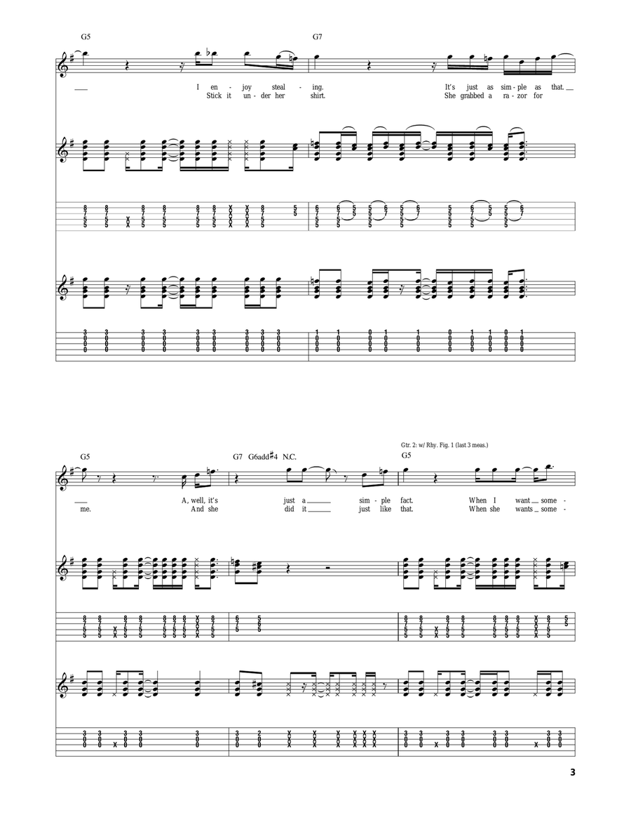 Been Caught Stealing Been Caught Stealing Electric Guitar scores gallery preview page 3