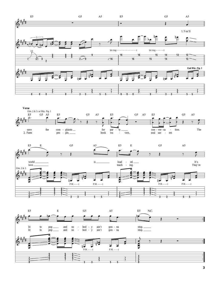 Stop Stop Electric Guitar scores gallery preview page 3