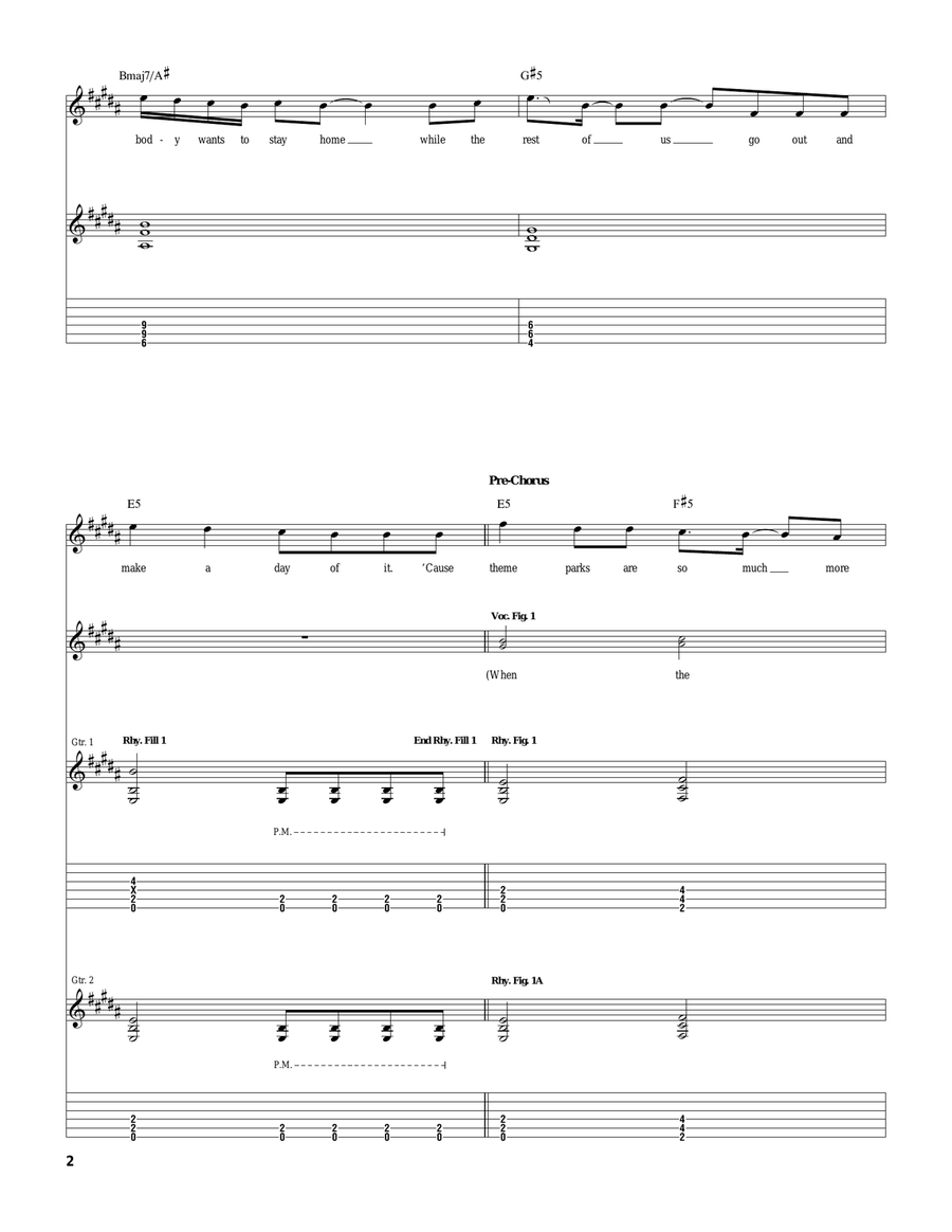 Chapstick, Chapped Lips And Things Like Chemistry Guitar Tablature scores gallery preview page 2
