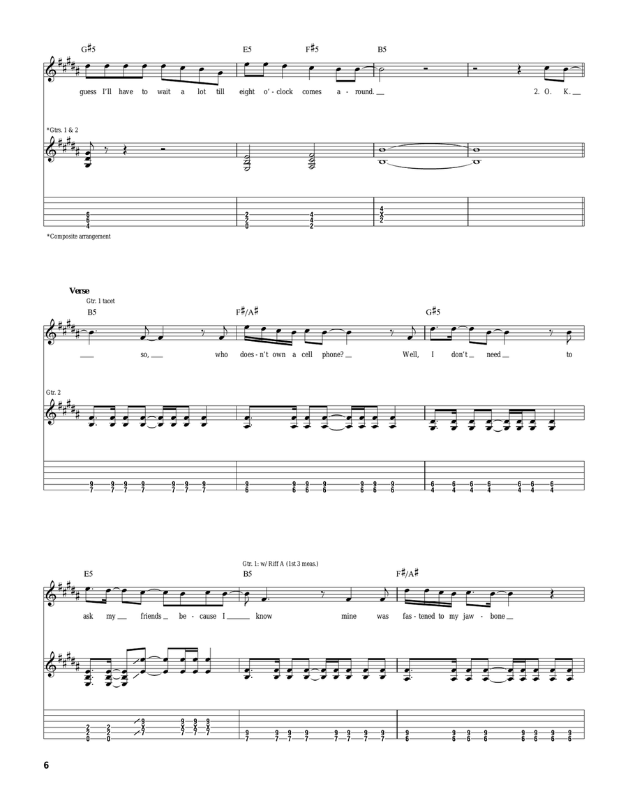 Chapstick, Chapped Lips And Things Like Chemistry Guitar Tablature scores gallery preview page 6