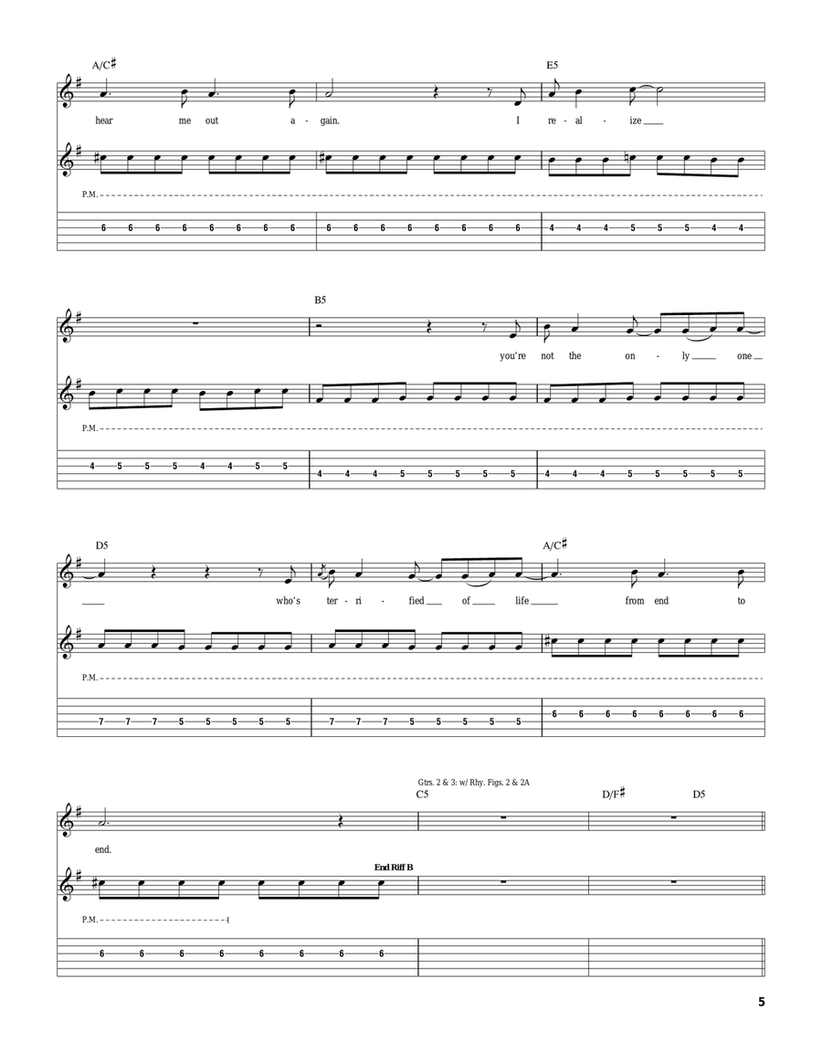 From End To End From End To End Guitar Tablature scores gallery preview page 5