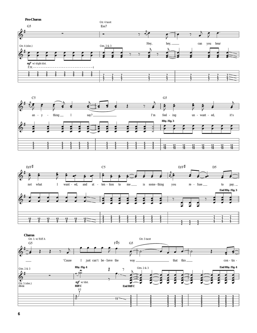 From End To End From End To End Guitar Tablature scores gallery preview page 6