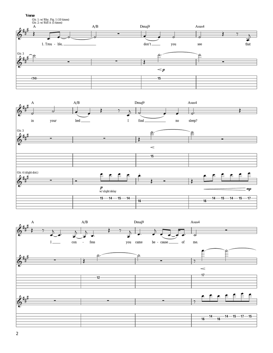 Trouble Trouble Acoustic Guitar scores gallery preview page 2