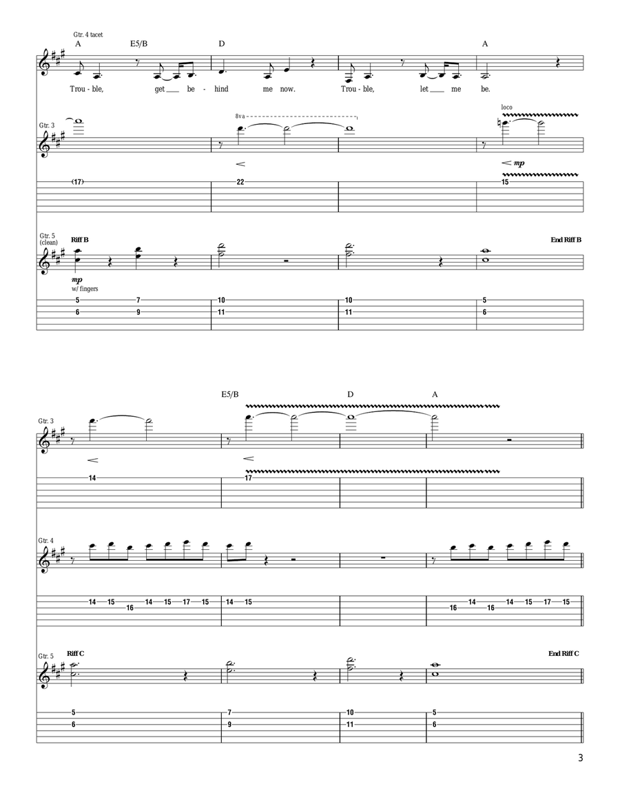 Trouble Trouble Acoustic Guitar scores gallery preview page 3