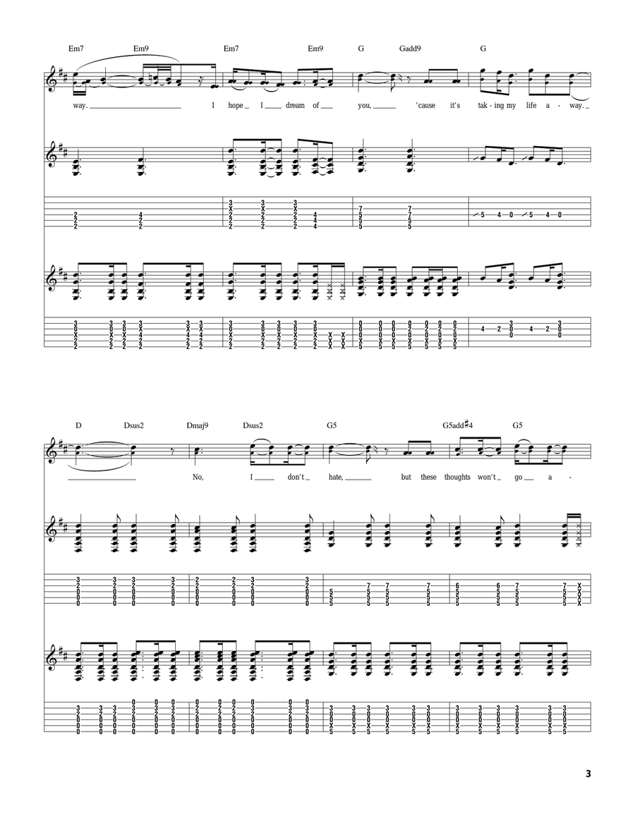 Taking My Life Away Taking My Life Away Guitar Tablature scores gallery preview page 3