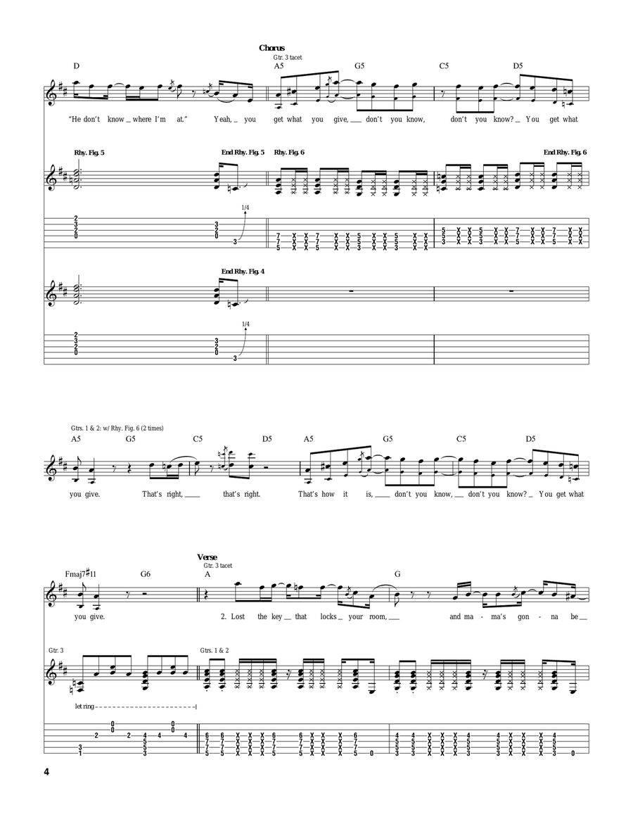 Get What You Give Get What You Give Electric Guitar scores gallery preview page 4