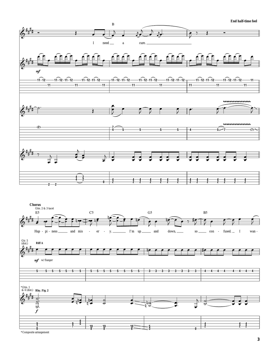 Happiness And Misery Happiness And Misery Electric Guitar scores gallery preview page 3