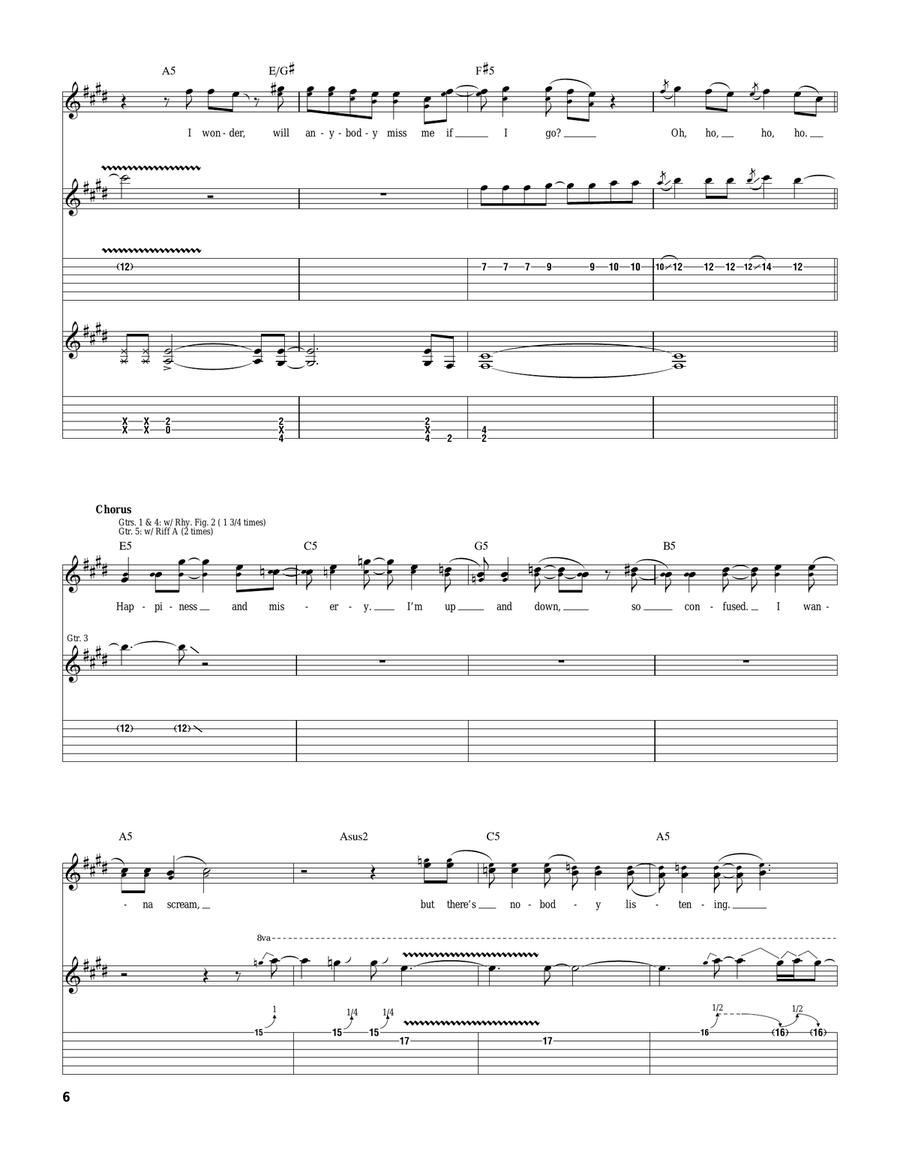 Happiness And Misery Happiness And Misery Electric Guitar scores gallery preview page 6