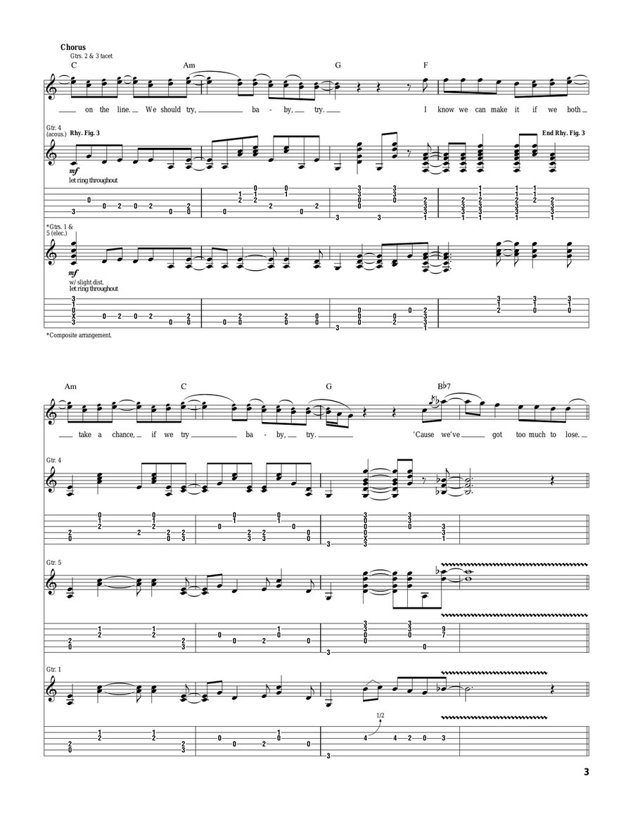 If We Try If We Try Electric Guitar scores gallery preview page 3