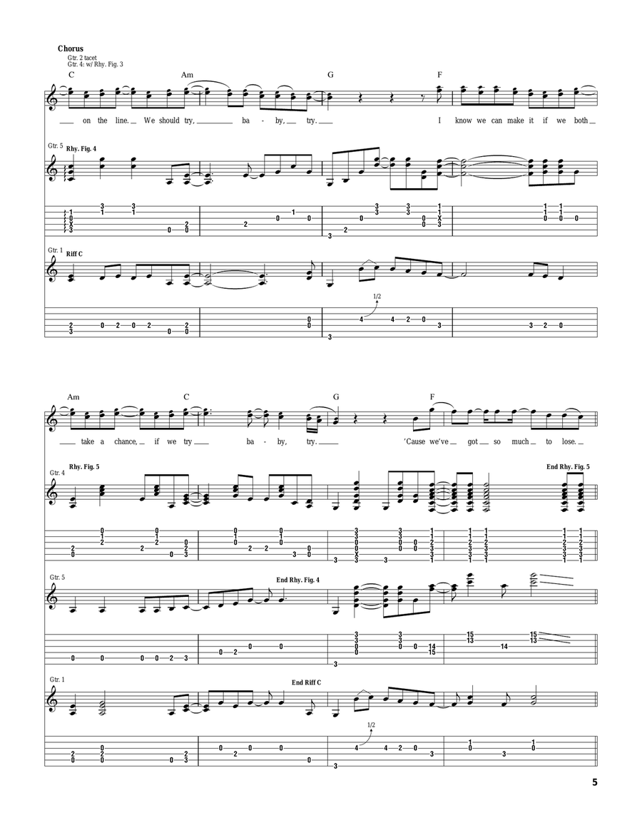 If We Try If We Try Electric Guitar scores gallery preview page 5
