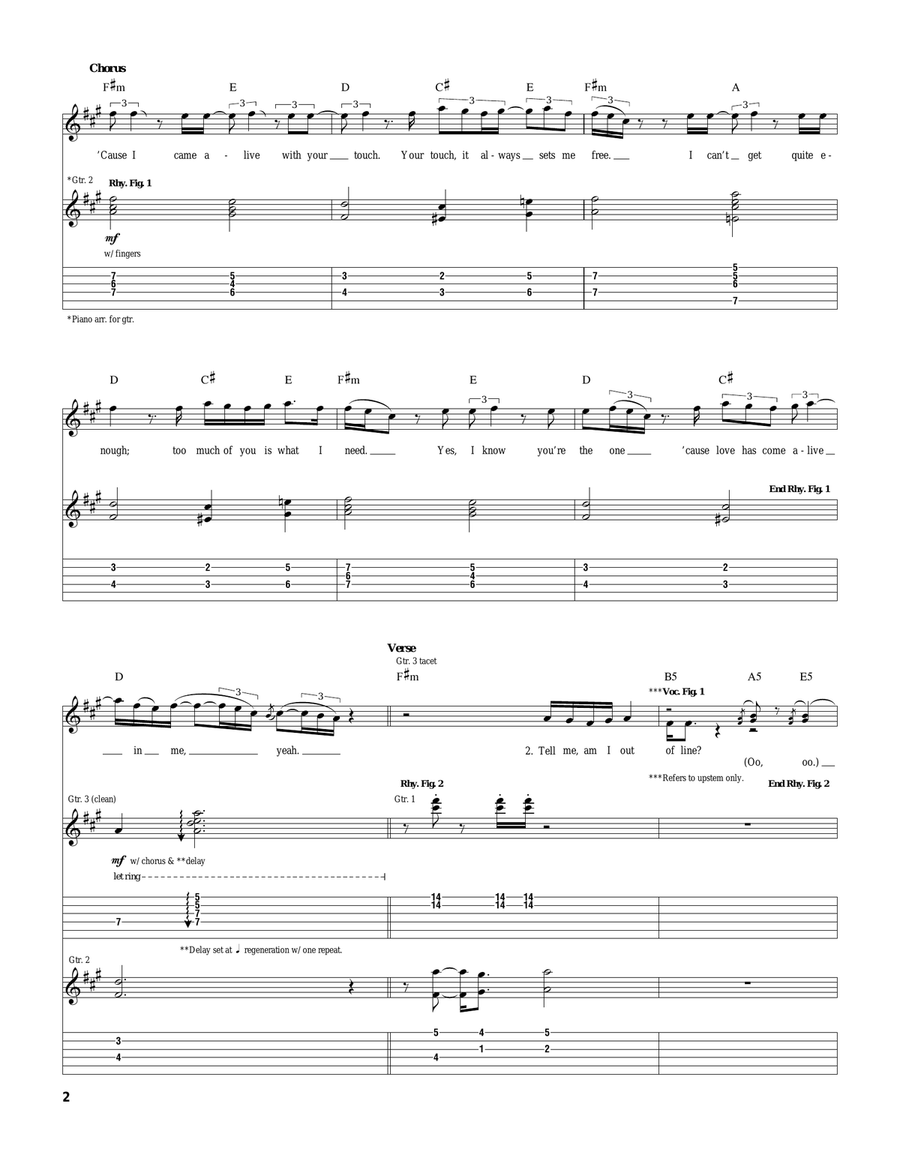 Touch Touch Electric Guitar scores gallery preview page 2