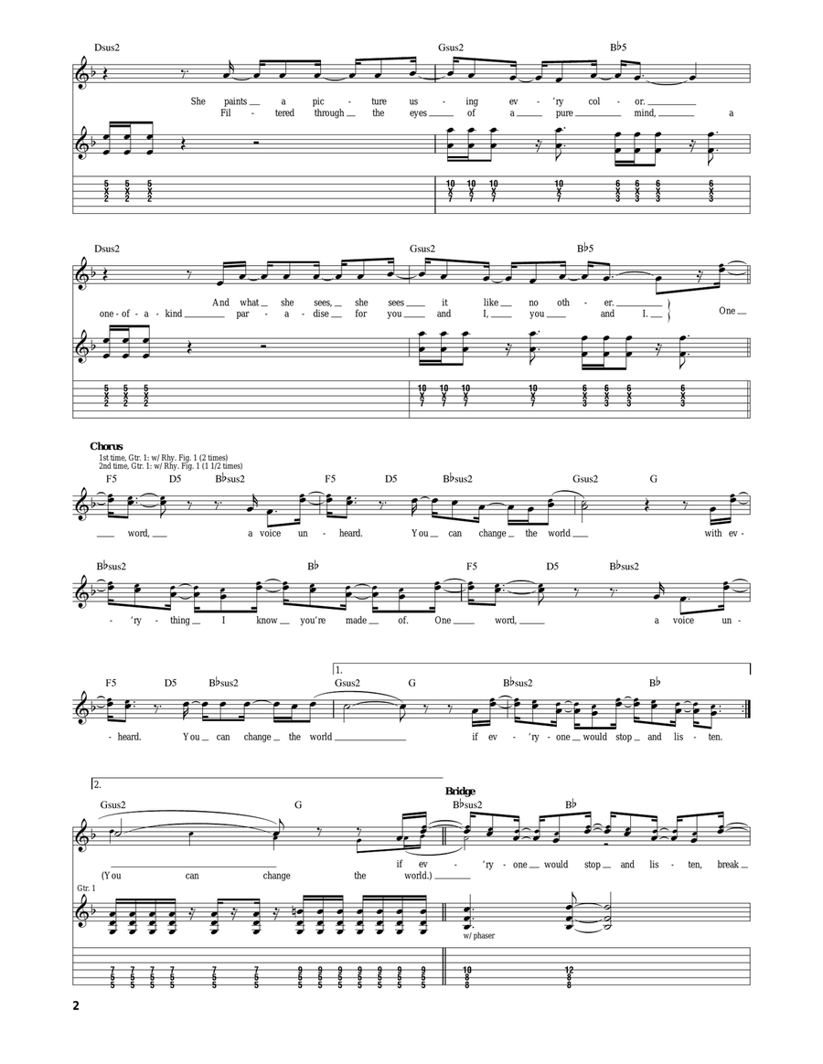 Change The World Change The World Electric Guitar scores gallery preview page 2
