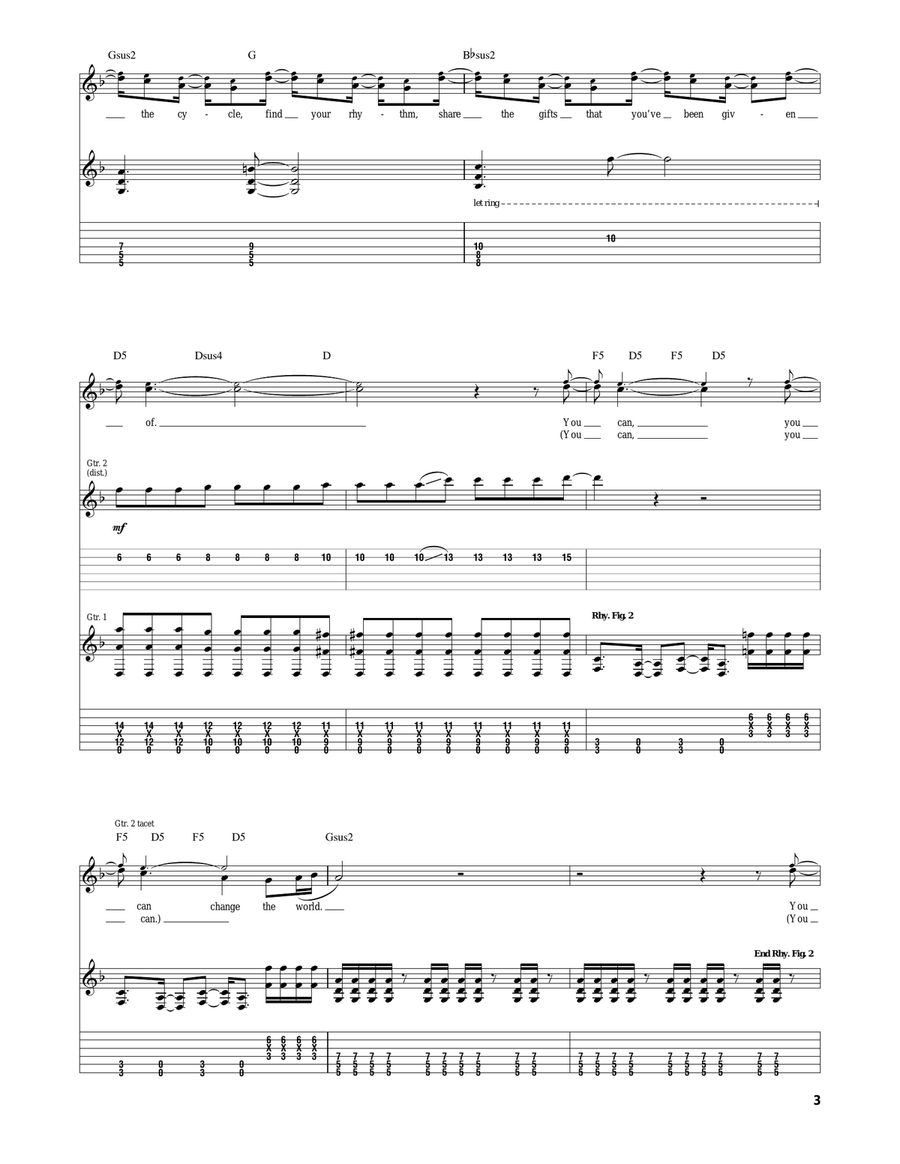 Change The World Change The World Electric Guitar scores gallery preview page 3