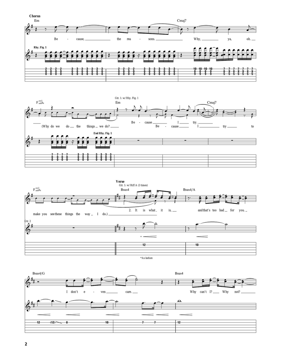The Reasons The Reasons Electric Guitar scores gallery preview page 2