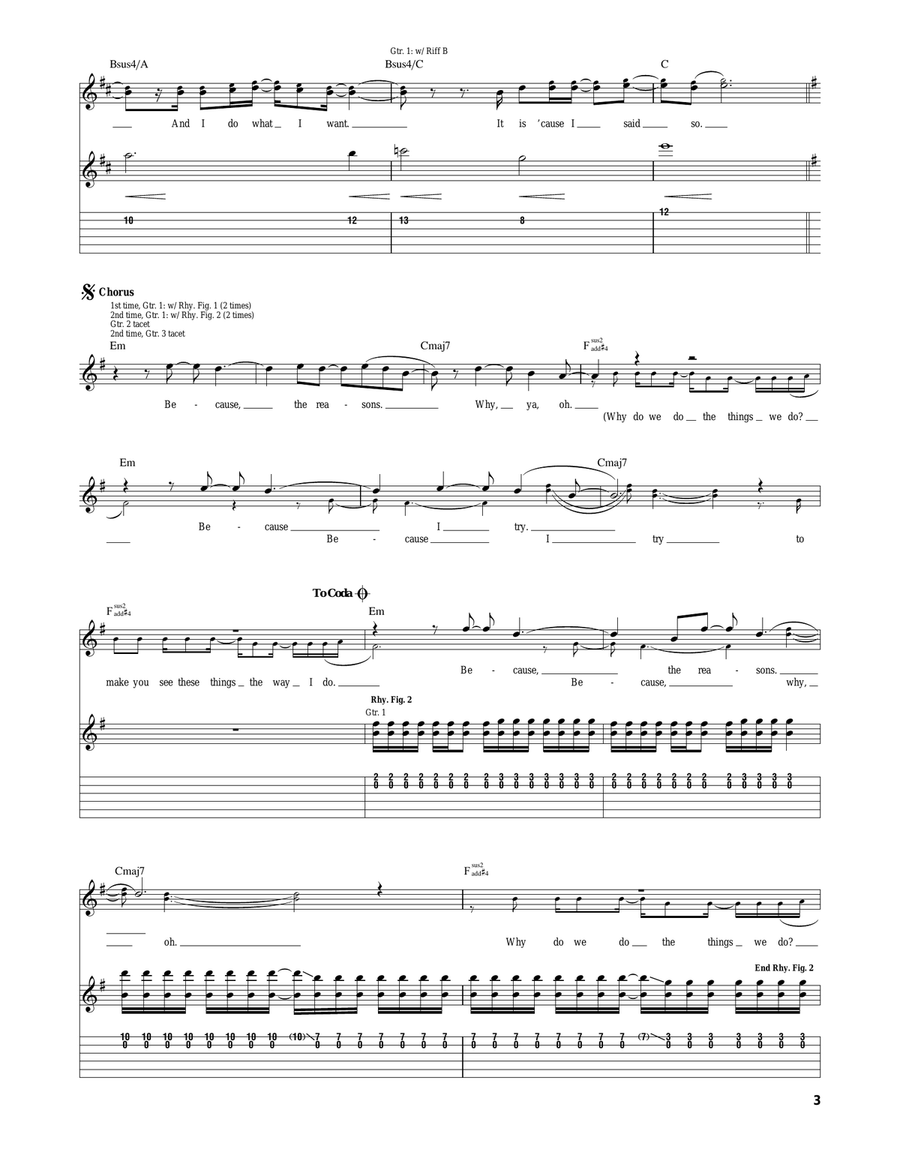 The Reasons The Reasons Electric Guitar scores gallery preview page 3