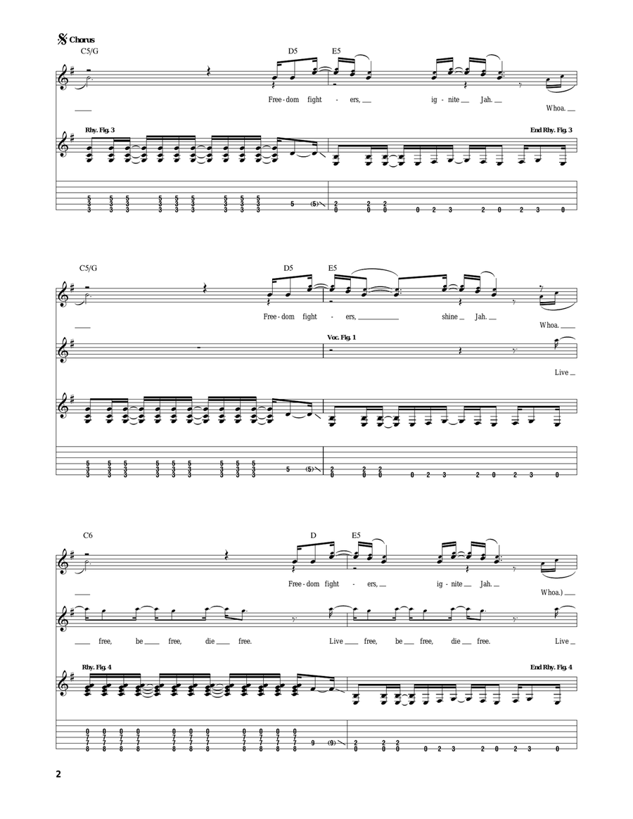 Freedom Fighters Freedom Fighters Electric Guitar scores gallery preview page 2