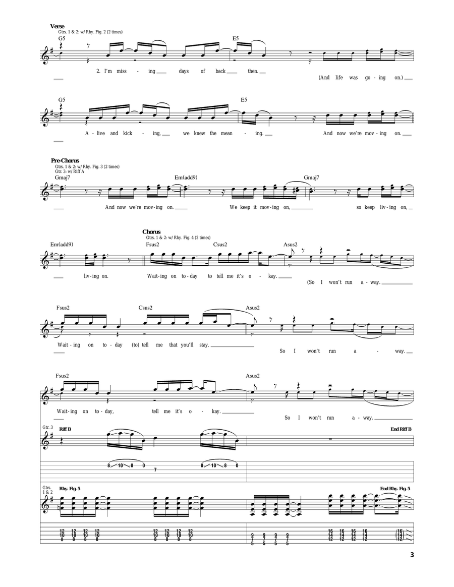 Waiting On Today Waiting On Today Electric Guitar scores gallery preview page 3
