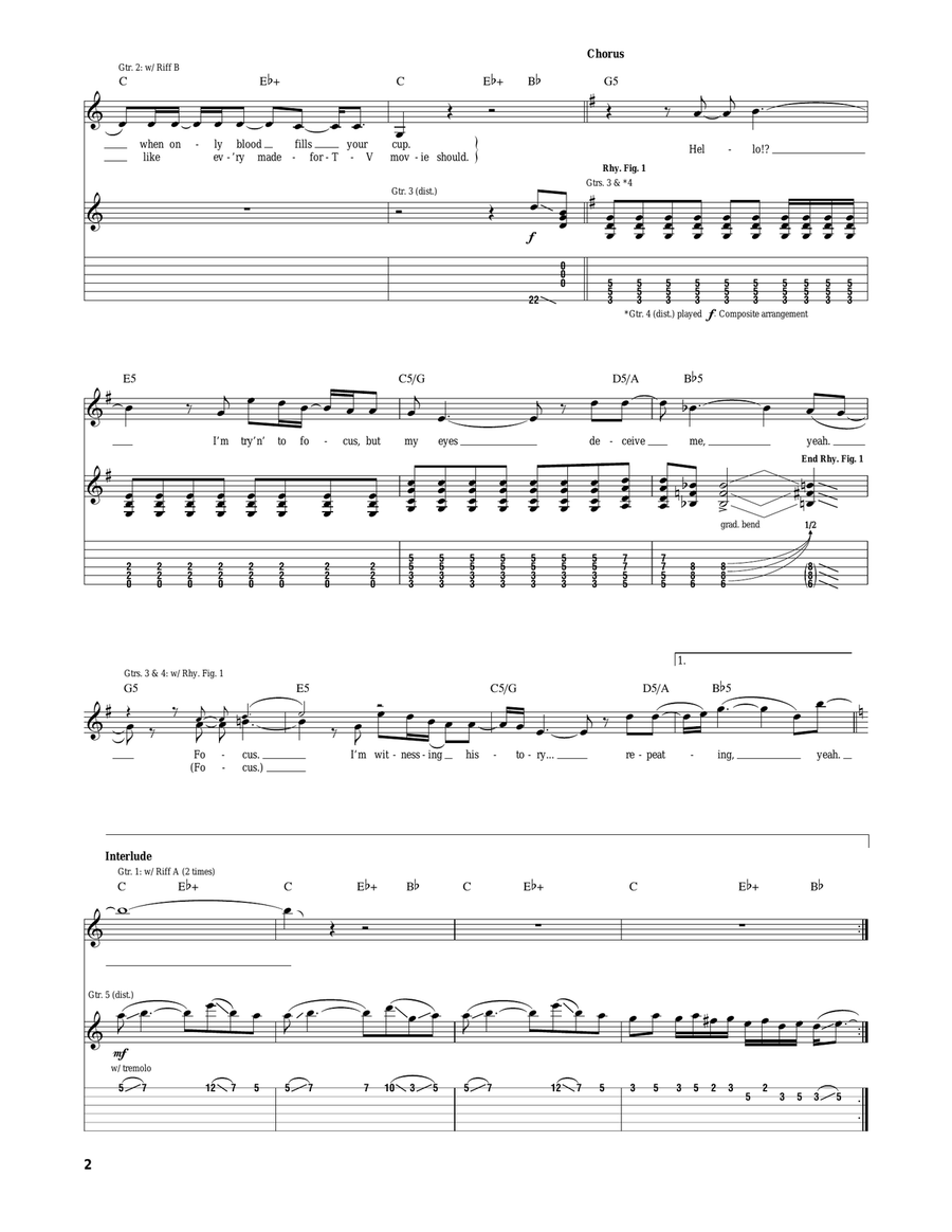 Made For TV Movie Made For TV Movie Guitar Tablature scores gallery preview page 2