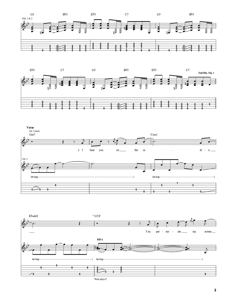 Megalomaniac Megalomaniac Electric Guitar scores gallery preview page 3