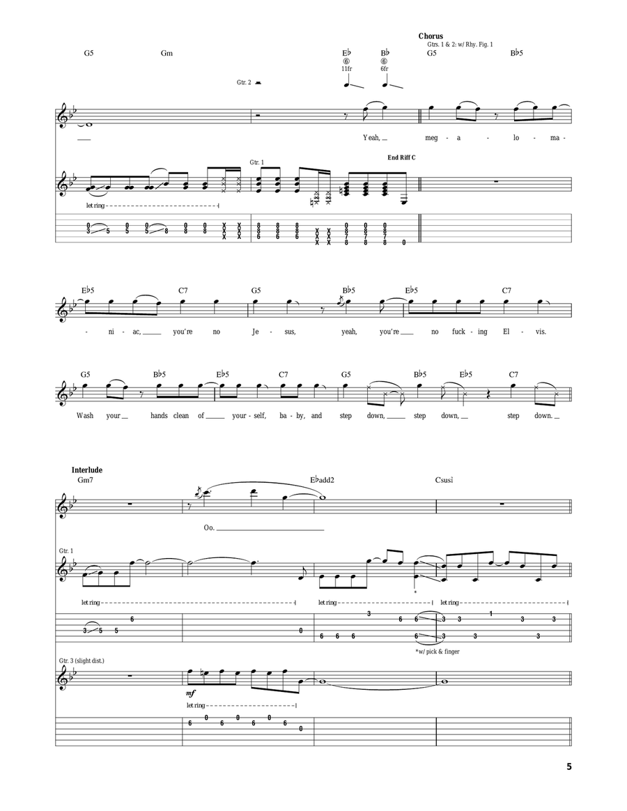 Megalomaniac Megalomaniac Electric Guitar scores gallery preview page 5