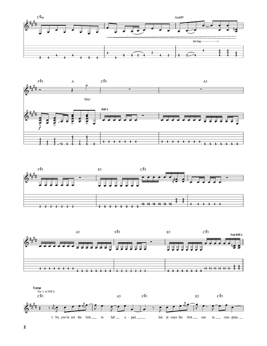 Sick Sad Little World Sick Sad Little World Guitar Tablature scores gallery preview page 2