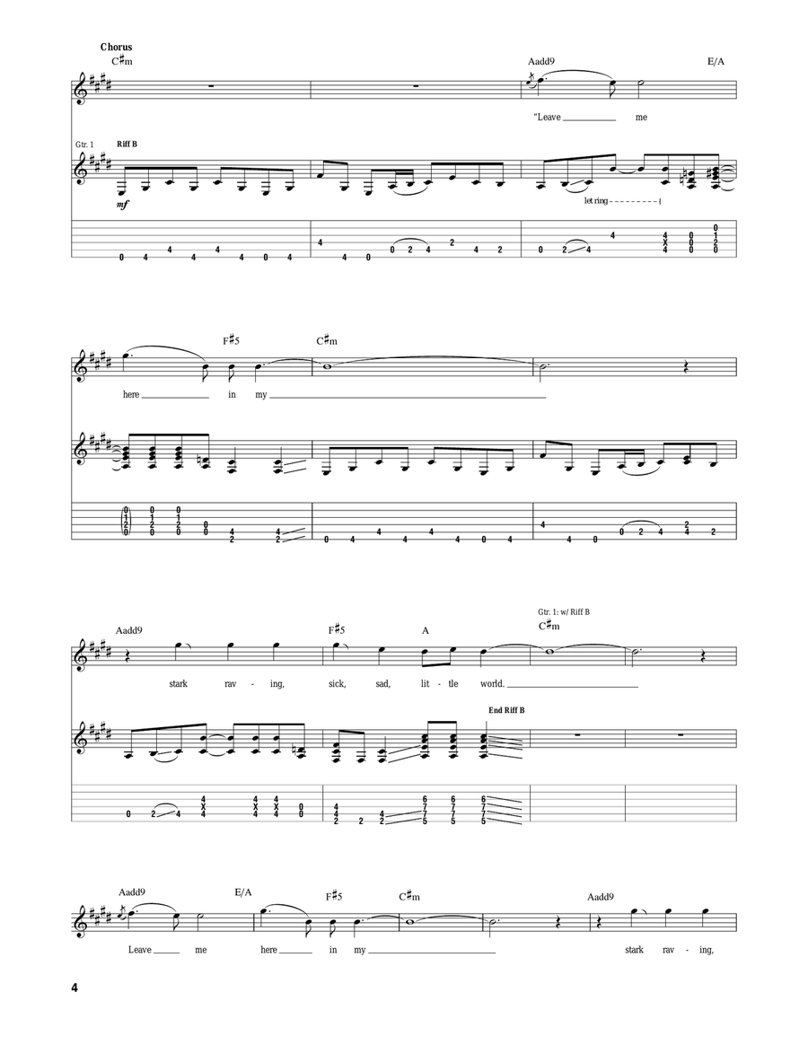 Sick Sad Little World Sick Sad Little World Guitar Tablature scores gallery preview page 4