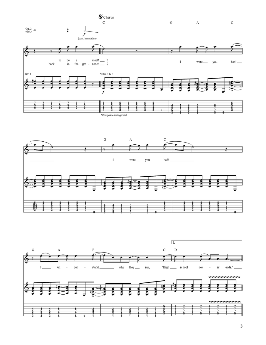 Smile Lines Smile Lines Guitar Tablature scores gallery preview page 3