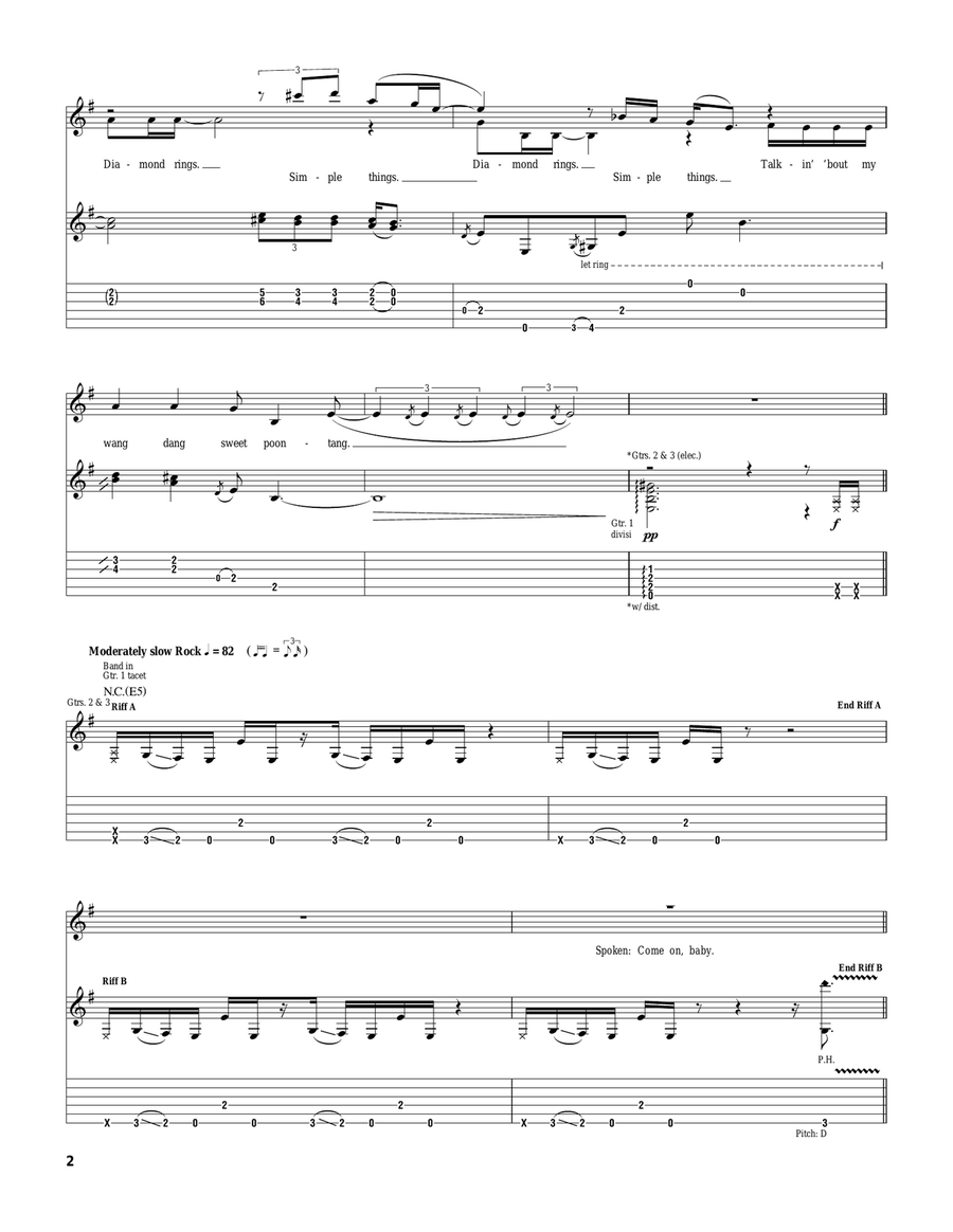 Thighraceous Thighraceous Electric Guitar scores gallery preview page 2