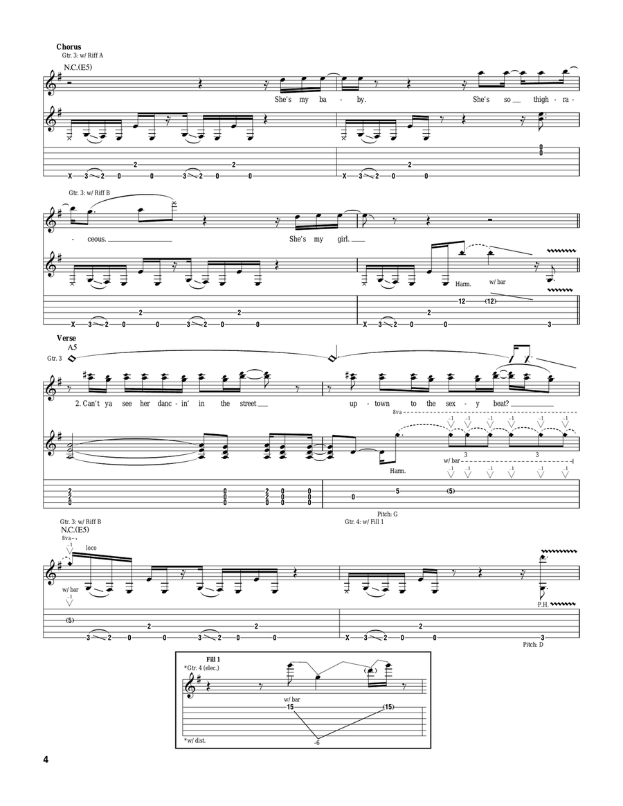Thighraceous Thighraceous Electric Guitar scores gallery preview page 4