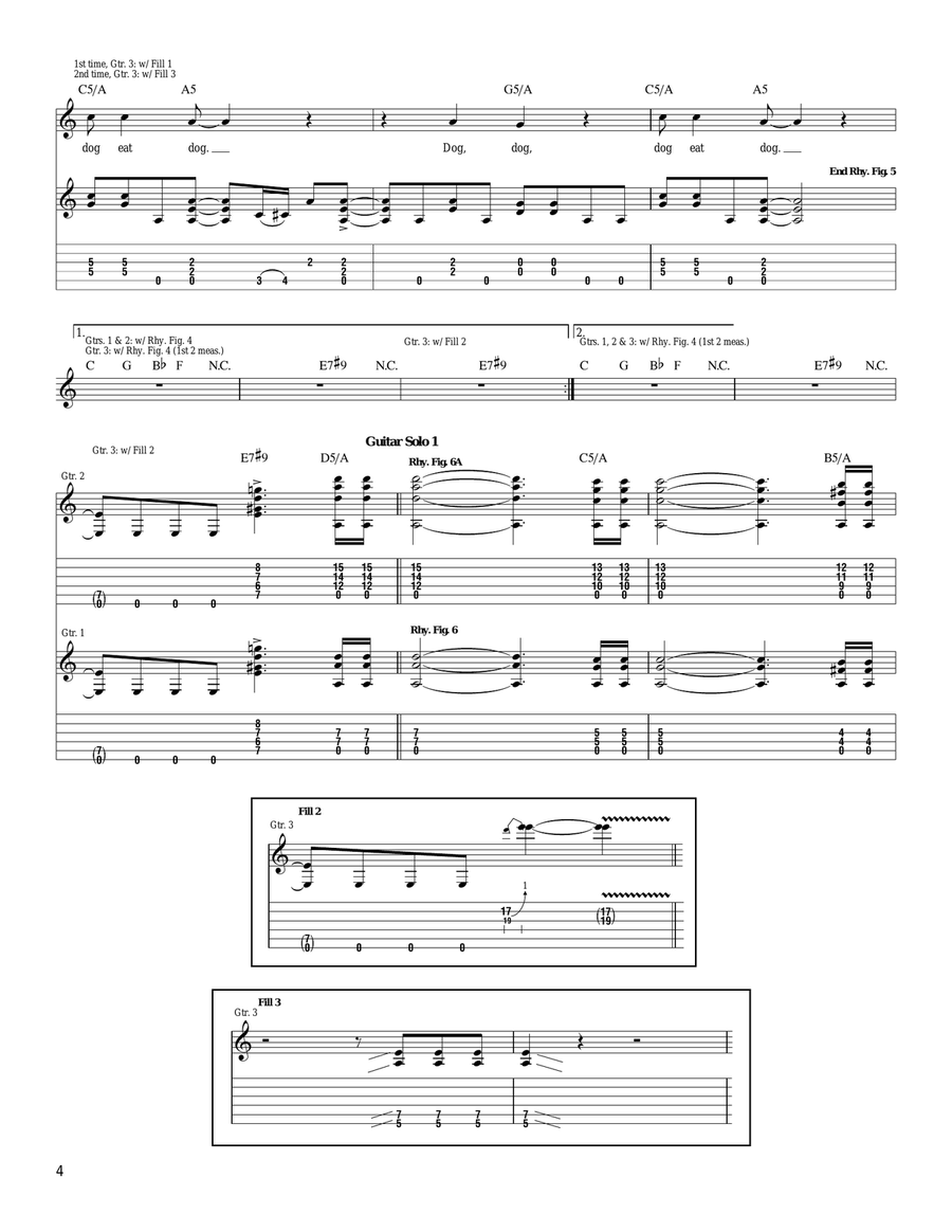 Dog Eat Dog Dog Eat Dog Electric Guitar scores gallery preview page 4