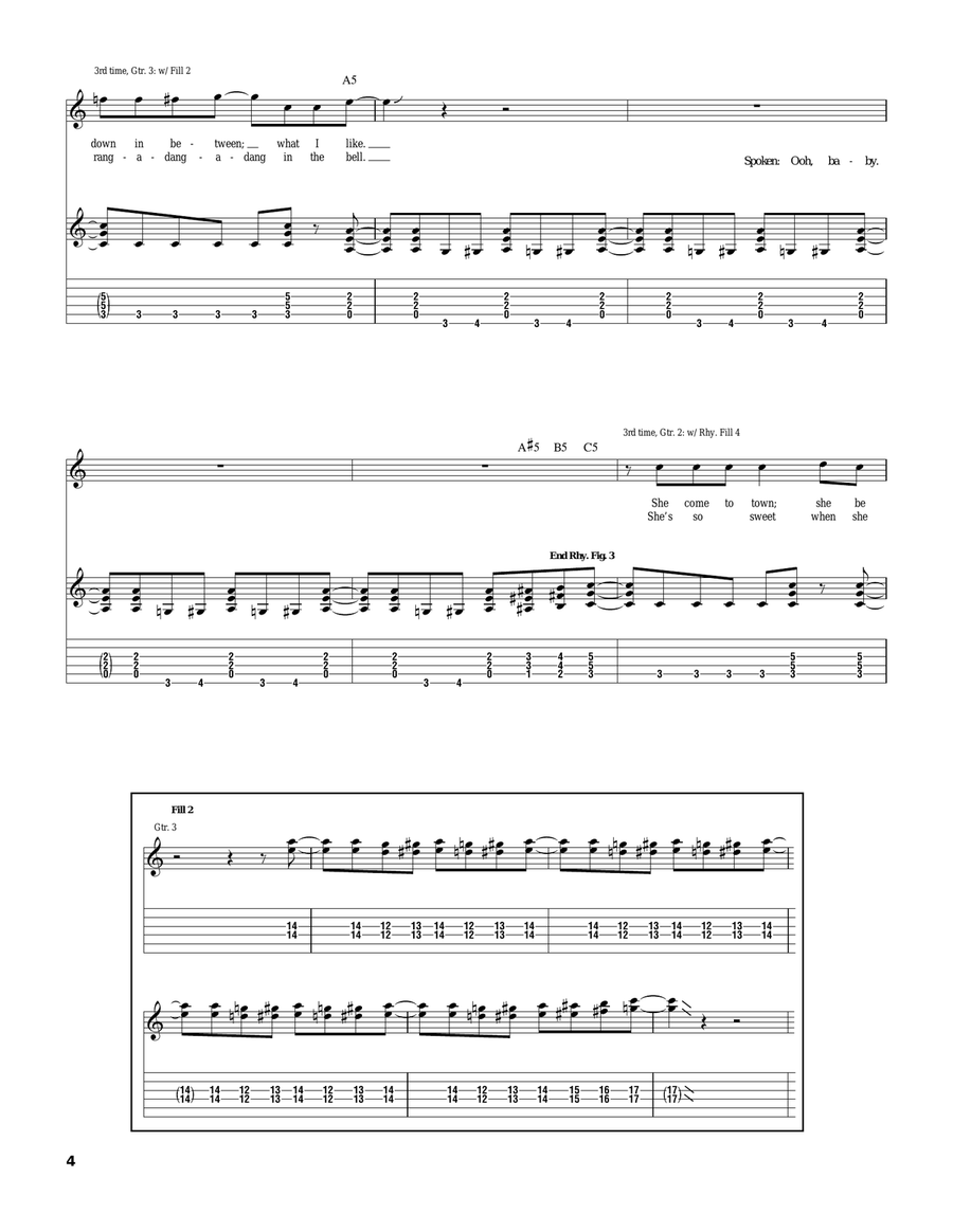 Wang Dang Sweet Poontang Wang Dang Sweet Poontang Electric Guitar scores gallery preview page 4