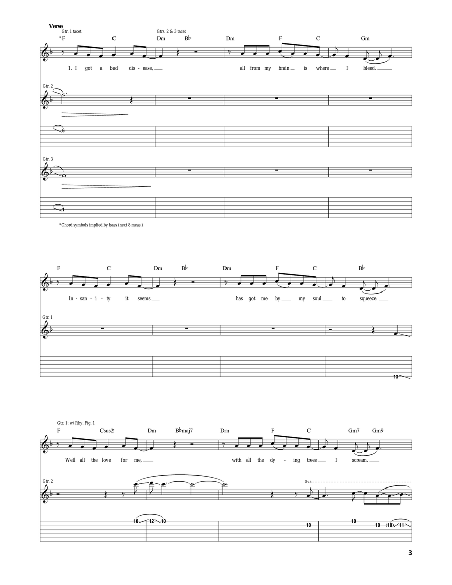 Soul To Squeeze Soul To Squeeze Guitar Tablature scores gallery preview page 3